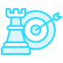 Brand research and strategy icon showing audience analysis, business understanding and branding planning