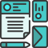 Business branding design icon showing brand identity, visual consistency and professional branding elements