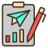 Ecommerce campaign strategy planning icon showing marketing strategy, audience targeting and campaign setup
