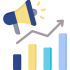 Continuous campaign optimisation icon showing ecommerce performance tracking, ROI improvement and ad optimisation