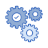 Continuous graphic design support icon showing branding updates, consistency and creative maintenance