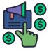 Conversion-focused ecommerce campaign icon showing customer engagement, purchase growth and sales optimisation