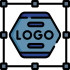 Logo design services icon showing creative branding, business identity and professional logo creation