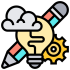 Graphic design creation and optimisation icon showing visual design, editing and branding improvements