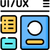 Website design and structure icon showing layout creation, UI UX design and user experience optimisation