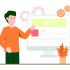 Paid ecommerce ads icon showing Google Ads, social media advertising and online sales campaigns