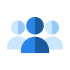 Professional graphic design team icon showing creative experts, collaboration and branding strategy