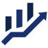 Performance-driven ecommerce strategy icon showing sales growth, conversions and marketing performance
