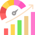 Performance tracking and scaling icon showing ecommerce analytics, business growth and campaign performance monitoring