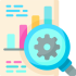 Website research and planning icon showing data analysis, business strategy and audience targeting