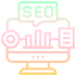 SEO-friendly website development icon showing search engine optimisation, website visibility and ranking improvement