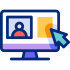 User-focused graphic design icon showing audience engagement, communication and visual interaction