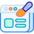 Website design and UI UX optimisation icon showing user interface, layout design and user experience improvement